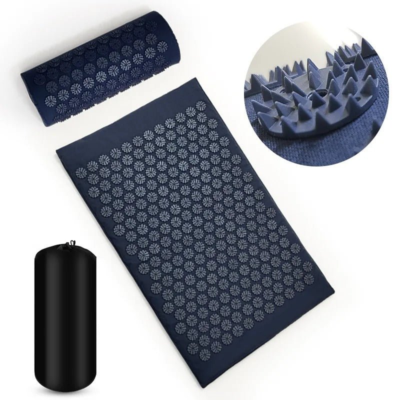 tapis d'acupression avec cercle bleu sombre
