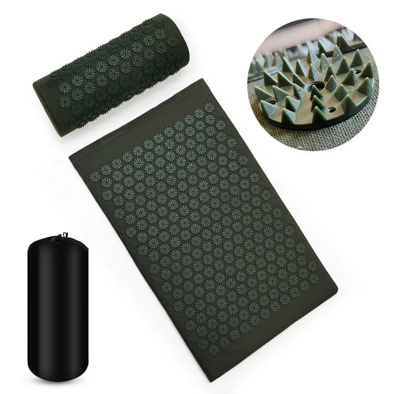 tapis d'acupression avec cercle vert armé