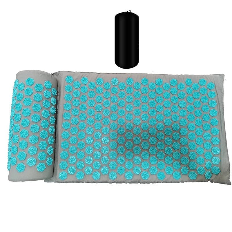 tapis d'acupression gris avec lotus bleu