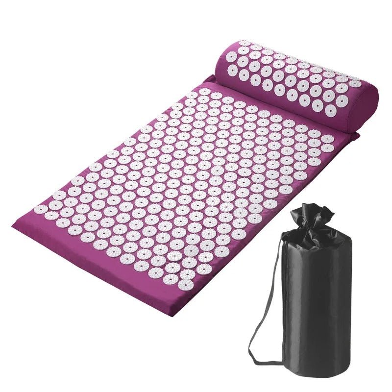 tapis d'acupression mauve avec cercle blanc