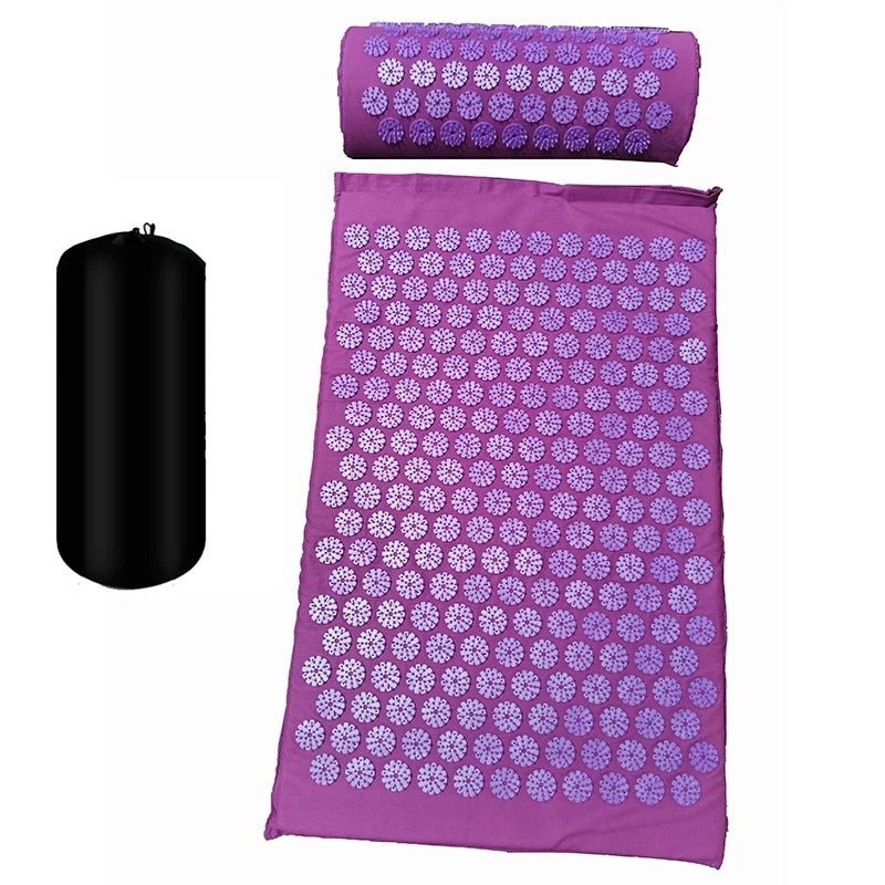 tapis d'acupression mauve avec cercle mauve
