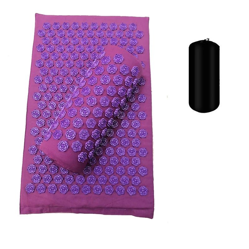 tapis d'acupression mauve avec lotus rose