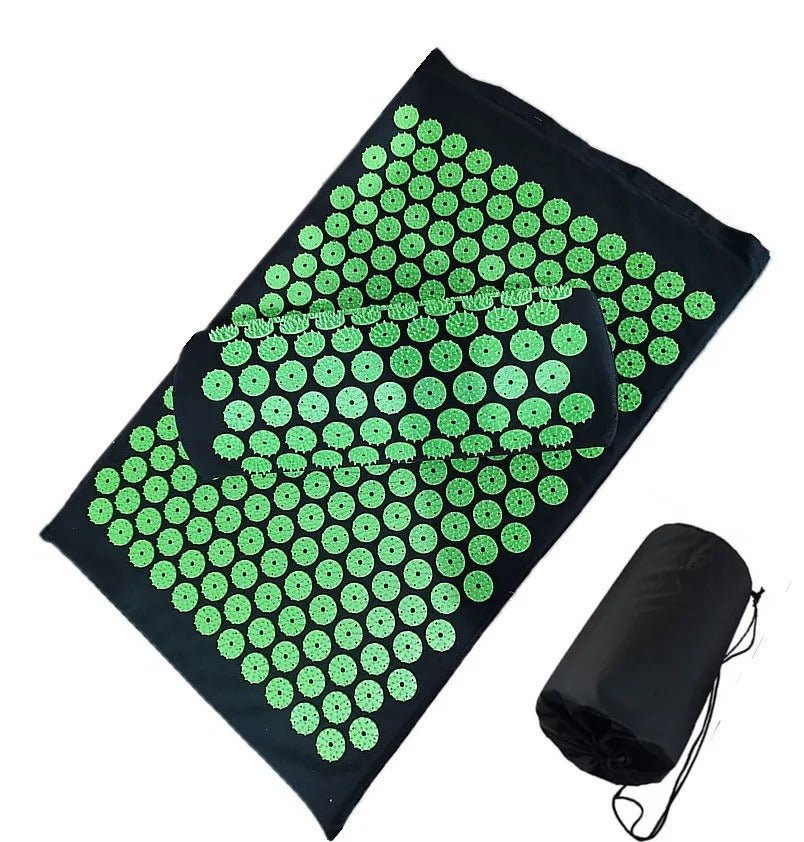 tapis d'acupression noir avec cercle vert