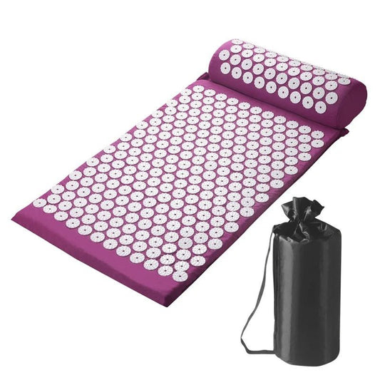 tapis d'acupression mauve avec cercle blanc