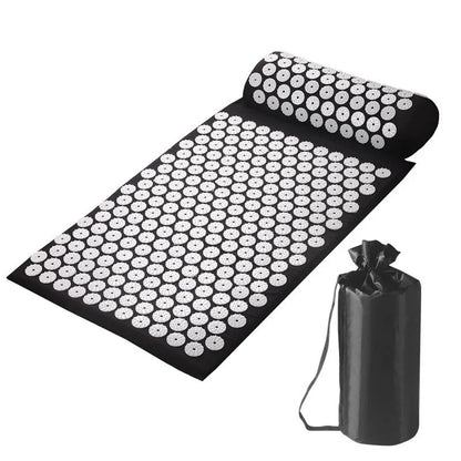 tapis d'acupression noir avec cercle blanc